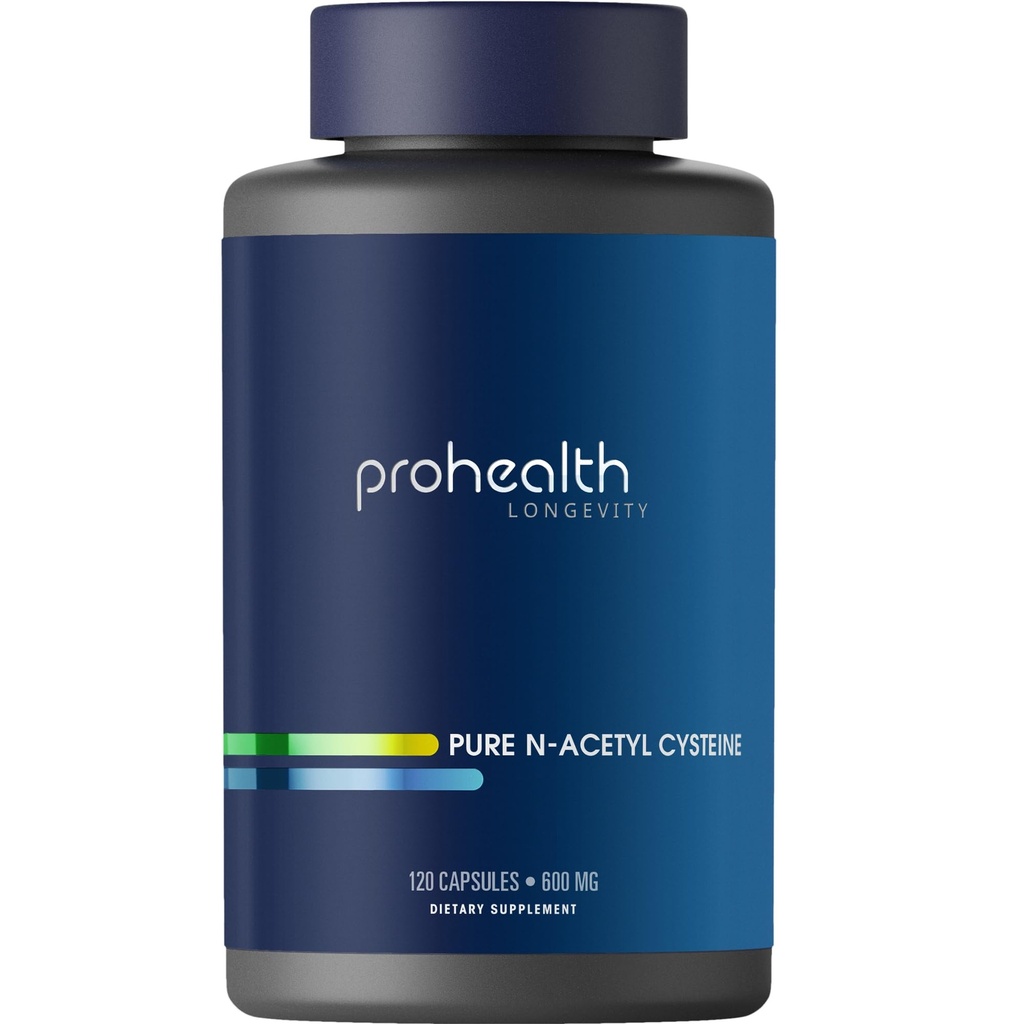 ProHealth Pure NAC – N-Acetyl Cysteine – Liver and Immune Support, Antioxidant and Glutathione Boost, Cellular Health | 600 mg per Capsule | 120 Servings | Third-Party Tested