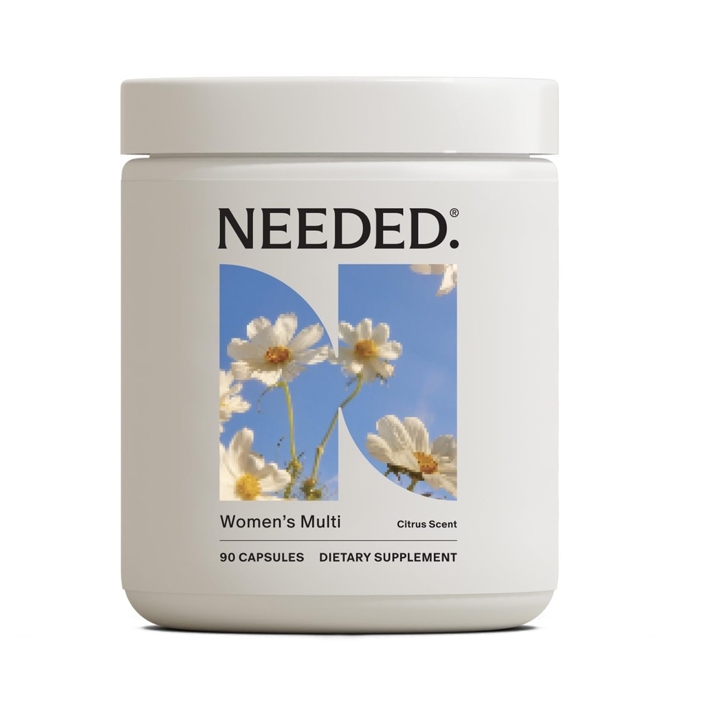 Needed. Multivitamin for Women with 23 Vitamins, Minerals and Antioxidants - Daily Womens Multivitamin - Vitamin B12, B6, D3, Choline, Calcium, Biotin, Magnesium, Folate and More, Citrus Scented