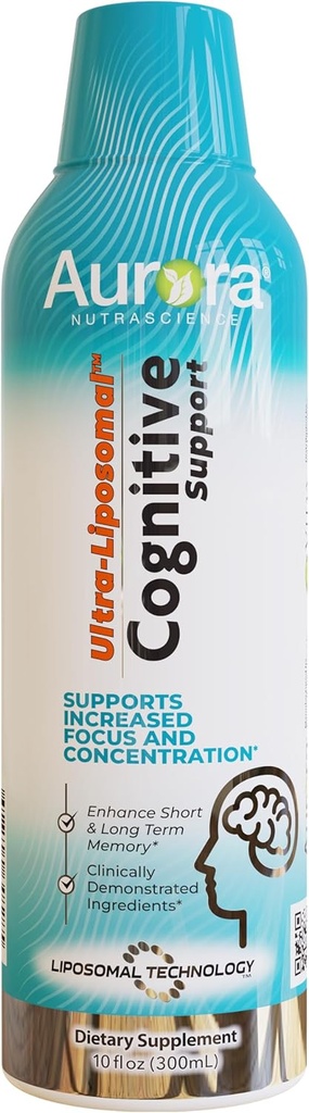 Aurora Nutrascience Ultra-Liposomal Magnesium L-Threonate per il supporto cognitivo e aumento del fuoco e della concentrazione, Uva, 30 Serve, 10 fl oz