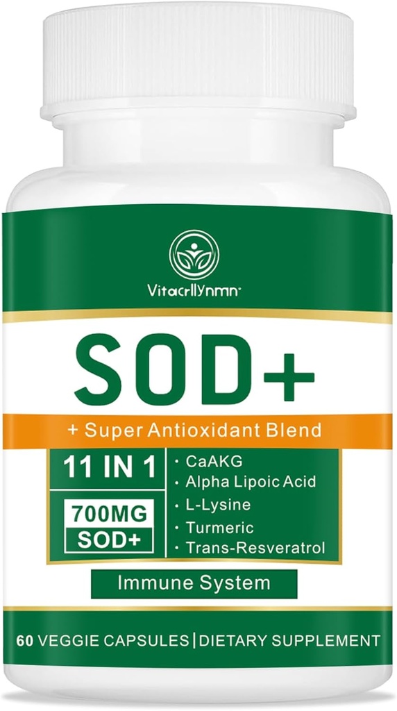 700MG Sod Superoxide Dismutase Supplement - High Potency Antioxidant Supplement od Cellular Health - 60 Kapsule