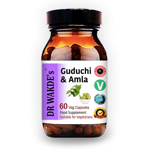 DR WAKDE'S Guduchi & Amla Capsules (60 Veg Caps, Immunity Support, Natural Anti-oxidants, Ayurvedic Supplement, Vegan, Herbal, All Natural, Made in UK)