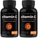 NutraChamps (2 Pack) Vitamina C 1000mg com Elderberry, Citrus Bioflavonoids & Rose HIPS - 120 Cápsulas Vegan, Suplemento Antioxidante Não-GMO para Saúde Imune & Produção de Colágeno 500mg Pílulas em Pó