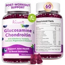 2 Pack Glucosamine Chondroitin Gummies - Glucosamine Chondroitin with MSM, Elderberry, Turmeric, Joint Support Supplement for Adults, Men & Women - Blueberry Flavor, 120 Cts