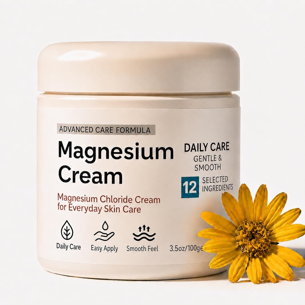 Magnesium Cream, Daily Moisturizing Body Cream, Non-Greasy, 3.5 oz
