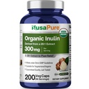 NusaPure Organic Inulin Capsules, 300 mg, 200 Veg Capsules (Non-GMO, Vegan, USDA)
