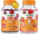 Ironable " Vitamin C Kids + B Complex Kids, Gummies Bundle - Great Tasting, Vitamin supplement, Gluten Free, GMO Free, Chewable Gummy