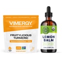 Vimergy NutriDense Fruitylicious Turmeric + Ginger Chewables (60 Count) & Liquid Lemon Balm (115 mL)