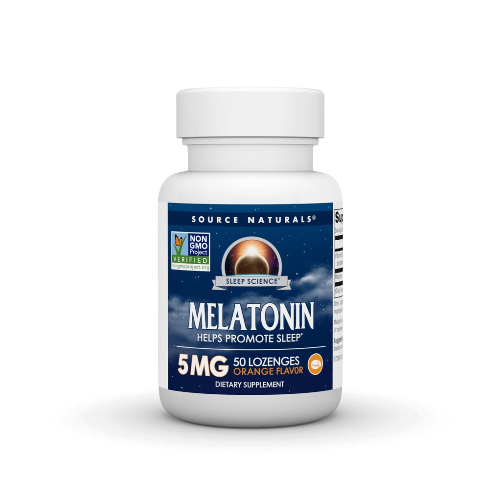 Source Naturals Melatonin 5 mg - 50 Orange Flavored Lozenges