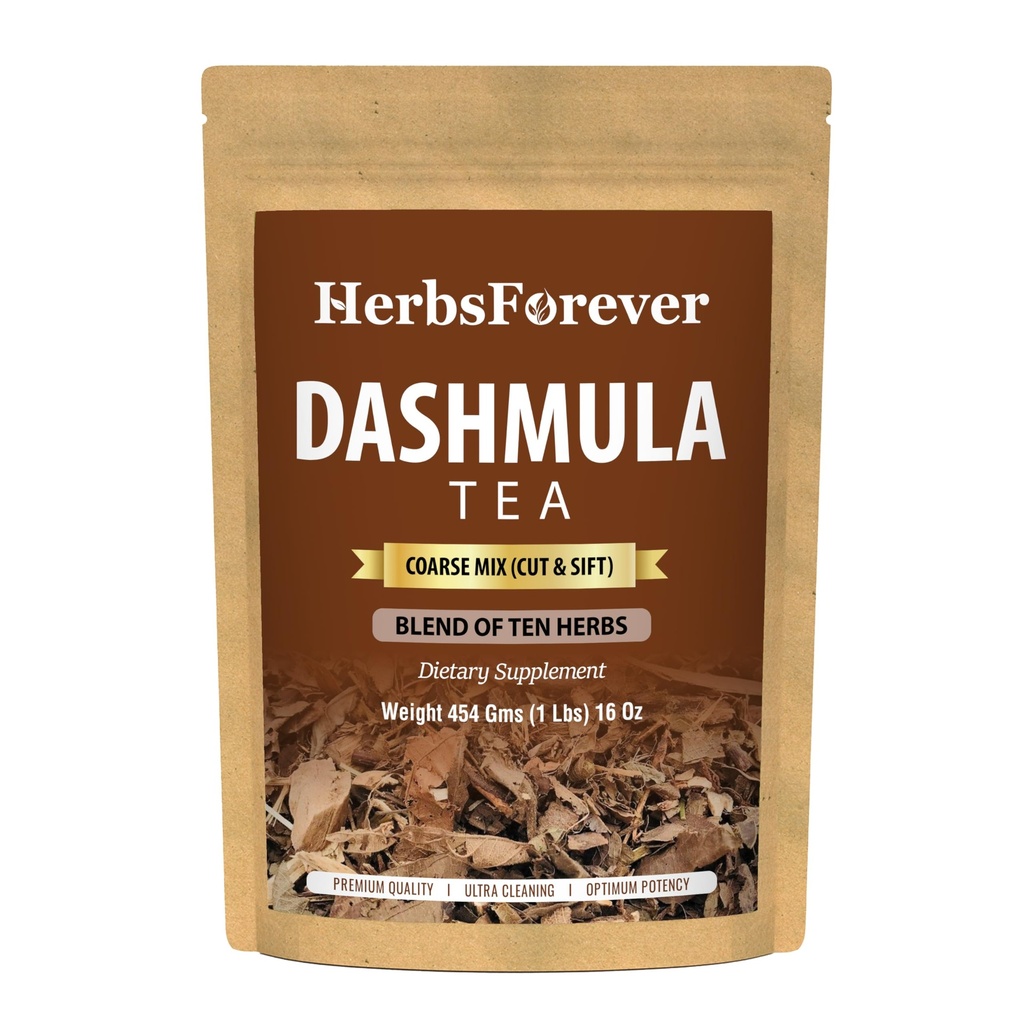 Herbsforever Dashmula Cut and Sifted (Coarse/Kawth) Herbs for Tea - Joint Comfort, Vata Calming, Female Postpartum Cycle & Wellness, Ten Authentic Ayurvedic Roots, Non GMO, Vegan 454g,1 lbs,Dashmool