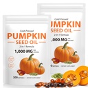 WHLH & WELL-BEING Pumpkin Seed Oil Capsules, Pumpkin Seed Oil for Hair Growth, 1000mg Per Serving, 2Pack 600 Count