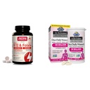 Jarrow Methyl B-12 5000mcg & Methyl Folate 800mcg Chewables + Garden of Life 50 Billion CFU Probiotics for Women Capsules Bundle
