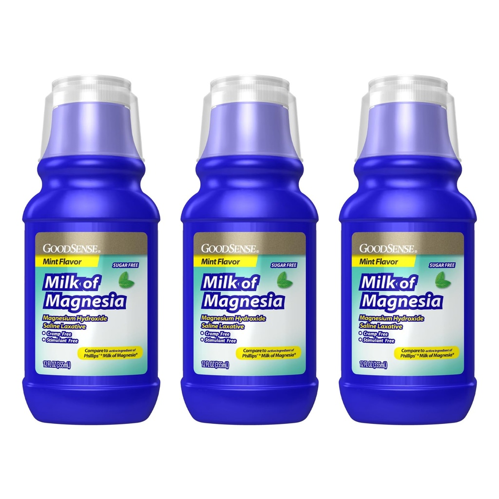 GoodSense Milk of Magnesia Sugar-Free Mint,12 Ounce (Pack of 3)
