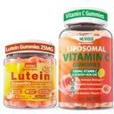 NEVISS 1Pack Liposomal Vitamin C 1000mg Gummies + 1Pack Lutein Zeaxanthin Supplements Gummies