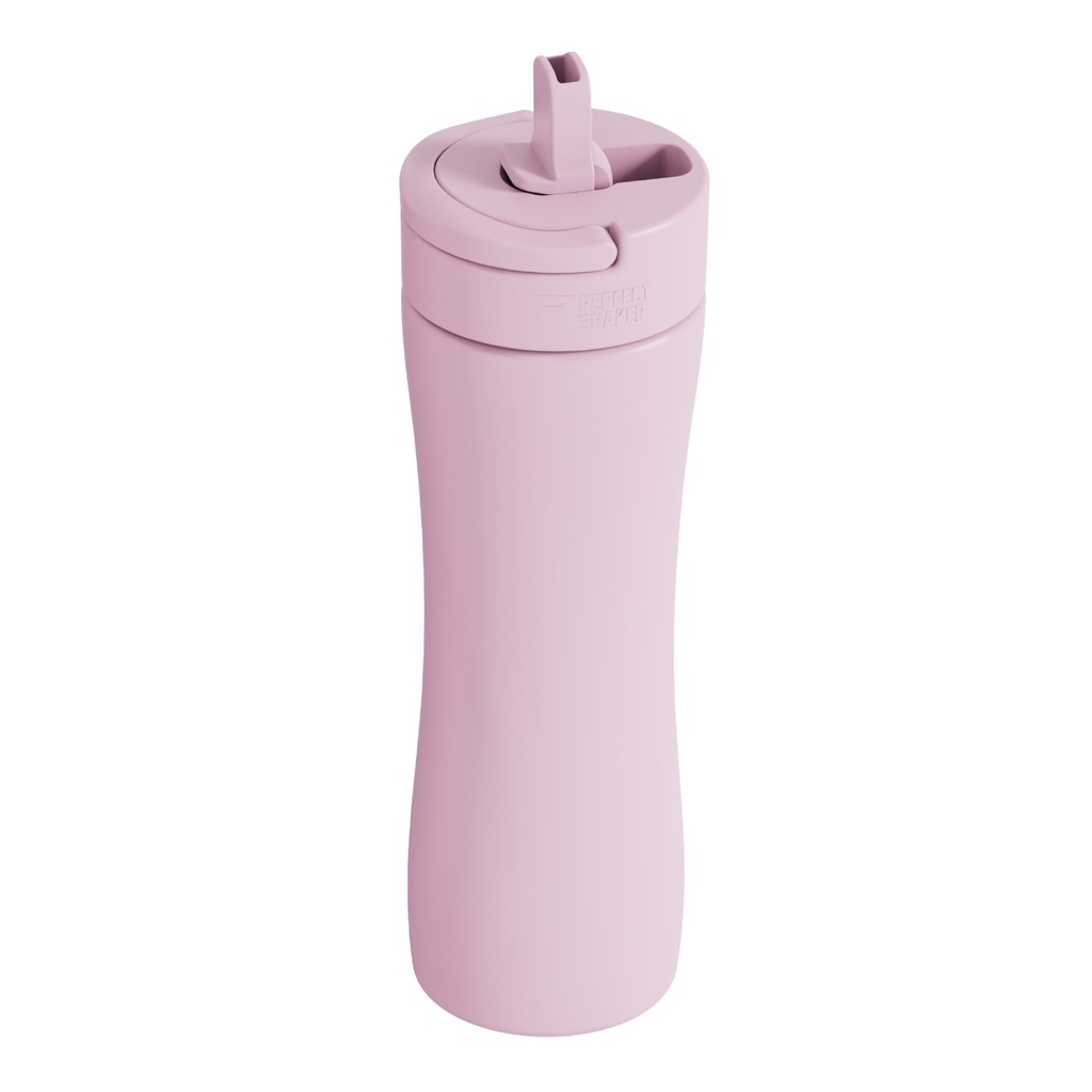 PerfectShaker LUMA Premium Stainless Steel Shaker with Built-in Straw - Double Wall Vacuum Insulated, Leak-Proof, Non-Toxic, ActionRod Mixing – Gym, Fitness & Travel Protein Shaker - 22oz (Blush)