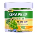 Grape Seed Extract Gummies | Grape Seed Oil 25,000 mg 50x Original | >95% Polyphenols | #1 Grape Seed Gummies in USA | Sugar Free Vegan | Grape Flavor 60 ct