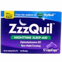 ZzzQuil Nighttime Sleep Aid - LiquiCaps - 12 Ct., Pack of 4