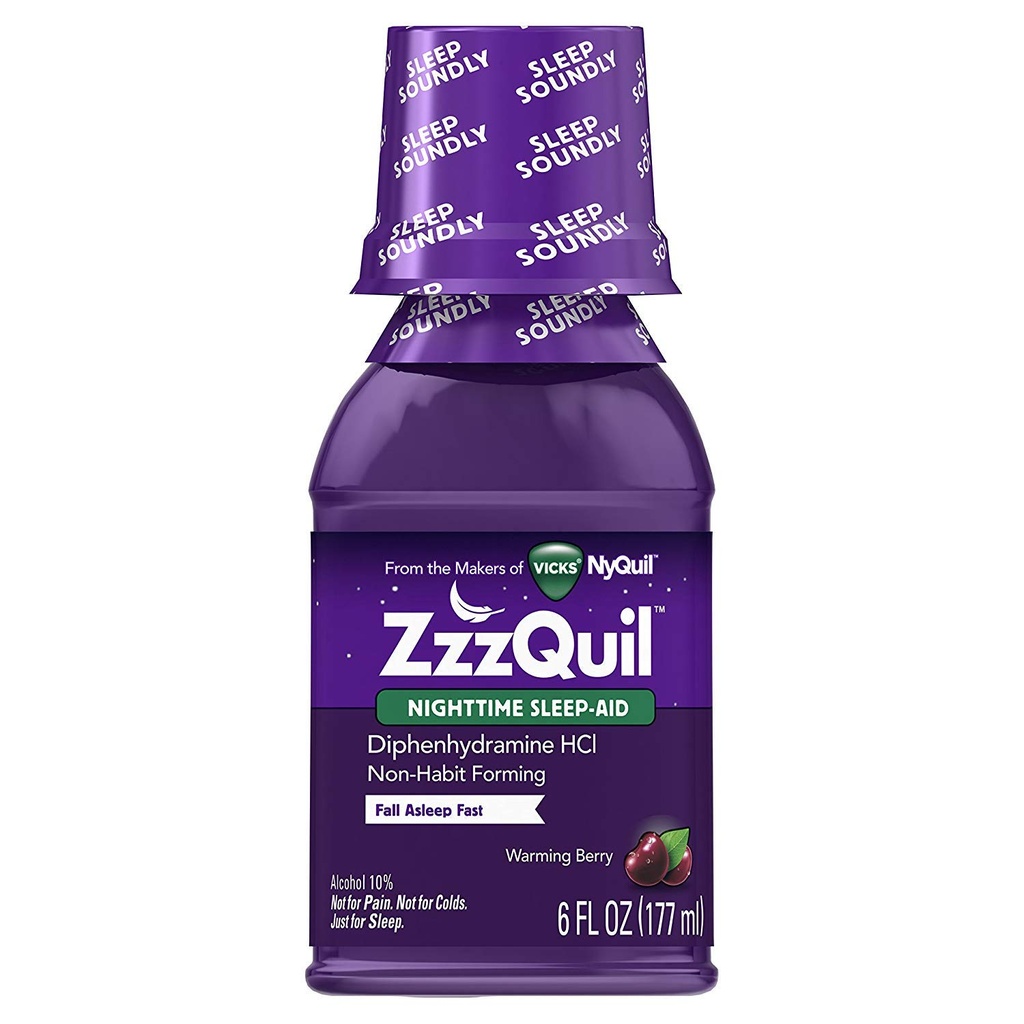 ZzzQuil Nighttime Sleep Aid - Liquid - 6 oz, Pack of 3