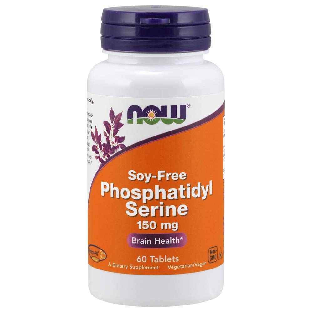 NOW Supplements, Phosphatidyl Serine 150 mg with Phospholipid compound derived from non-GMO Sunflower Lecithin, 60 Tablets