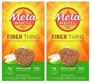Metamucil, Fiber Thins, Daily Psyllium Husk Fiber Supplement, Supports Digestive Health and Satisfies Hunger, Apple Crisp Flavor, 12 Servings