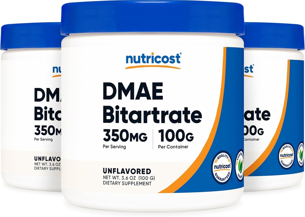 Nutricost Pure DMAE- Bitartrate Proszek 100G (3 butelki)