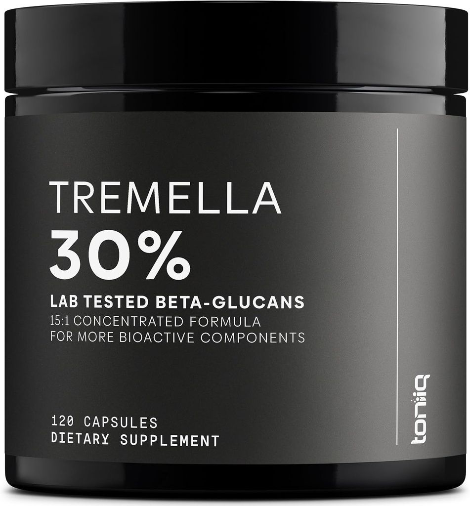Tremella Mushroom Ultra Yüksək Potensial 15:1 30% Beta Glucans ilə çıxış - Pure & Focusd Formula - Üçüncü-Party Lab Saf və Keyfiyyət üçün test edildi - 120 Capsules