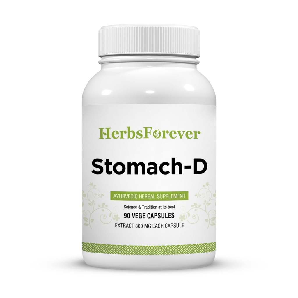 Herbsforever Stomach D-Supports Digestive,Gut & Bowel Health, Intestinal Comfort, IBS,Loose Motion,Holarrhena Antidysenterica- Probiotech, Kutaja &10Ayurvedic Herb Extracts|90 Veg Capsules|800mg