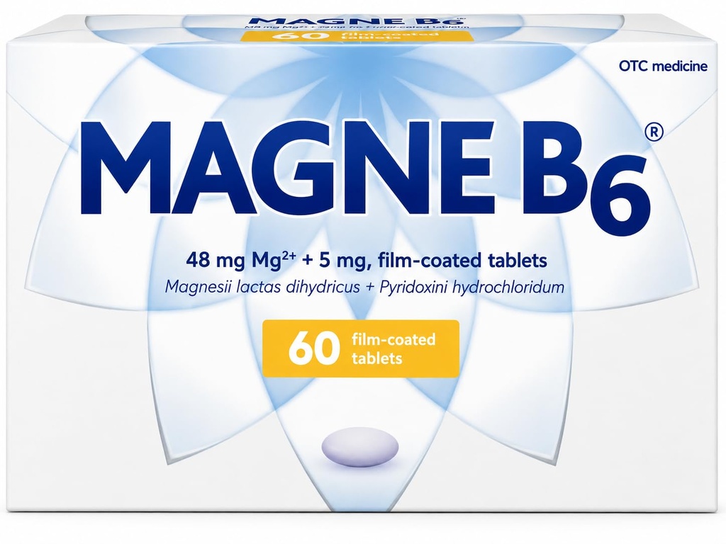 Sanofi Magne B6 Magnesium and Pyridoxine Coated Tablets, 60 Count