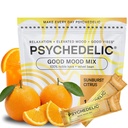 Psychedelic Water Calming Kava Drink Mix - Kava kava Flavored Drink Mix - Easy Open Single-Serving - Flavored Kava - Mucuna Pruriens - Stevia - Adaptogen Mocktails - 14 Sticks - Sunburst Citrus