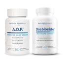 BIOTICS RESEARCH Dysbiocide Botanical Blend for Gut & Microbiome Support + A.D.P. Emulsified Oil of Oregano for GI Health – 120 Caps & 60 Tabs