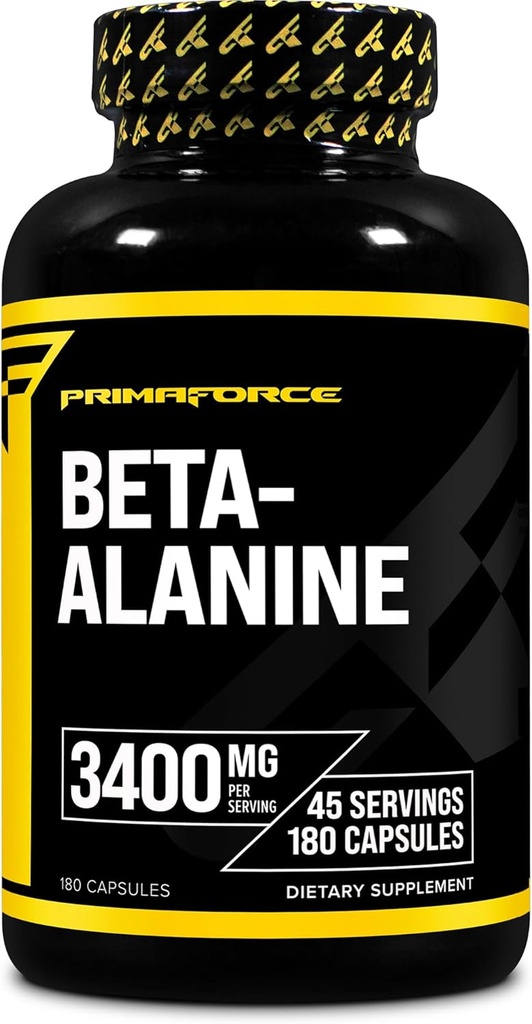 Prima força Banine Capsules 3,400mg, 180 Capsules (45 Servings) - Potent Beta- Alanine suplementari