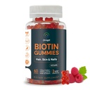 Biotin Gummies for Hair Skin Nails, Multivitamin with Vitamin B7, Supports Stronger Hair Growth, Healthy Nails & Glowing Skin, Raspberry Flavor, Vegan, for Men & Women, 60 Chews (30-Day Supply)