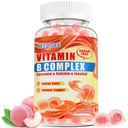 Natural Methylated Vitamins B Gummies: Chewable Supplement Complex with B1 B2 B3 B5 B6 B7 B9 B12 Zinc Magnesium Ashwagandha for Daily Energy Support - for Vegan Work Adults(60Count)
