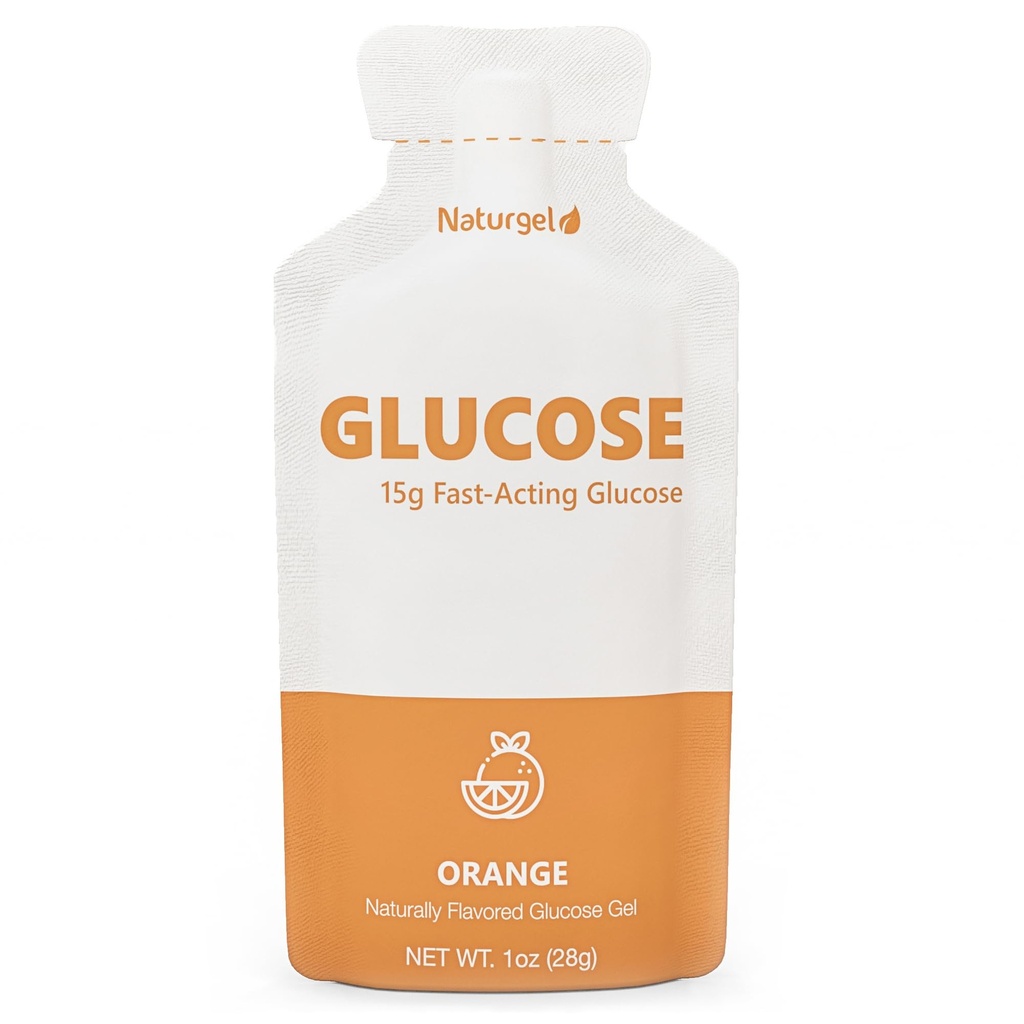 Glucose Liquid Gel, Pack of 10, Orange - 15g Fast-Acting Liquid Glucose