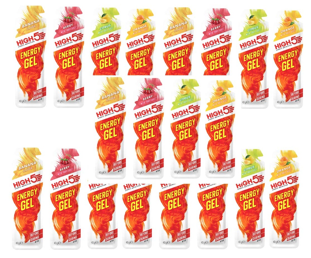HIGH5 Unisex's 20 x 40gm Energy Gel Mixed Flavour Box