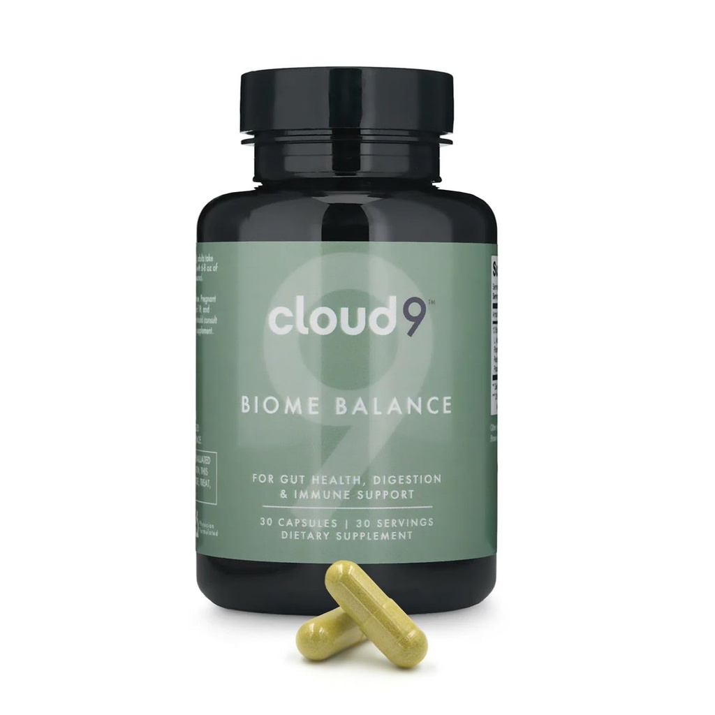 Cloud9 Biome Balance – 13-Strain Probiotic for Gut, Mood & Immune Support – 20 Billion CFU – Vegan, Dairy-Free, Shelf-Stable – Made in USA- 30 Capsules