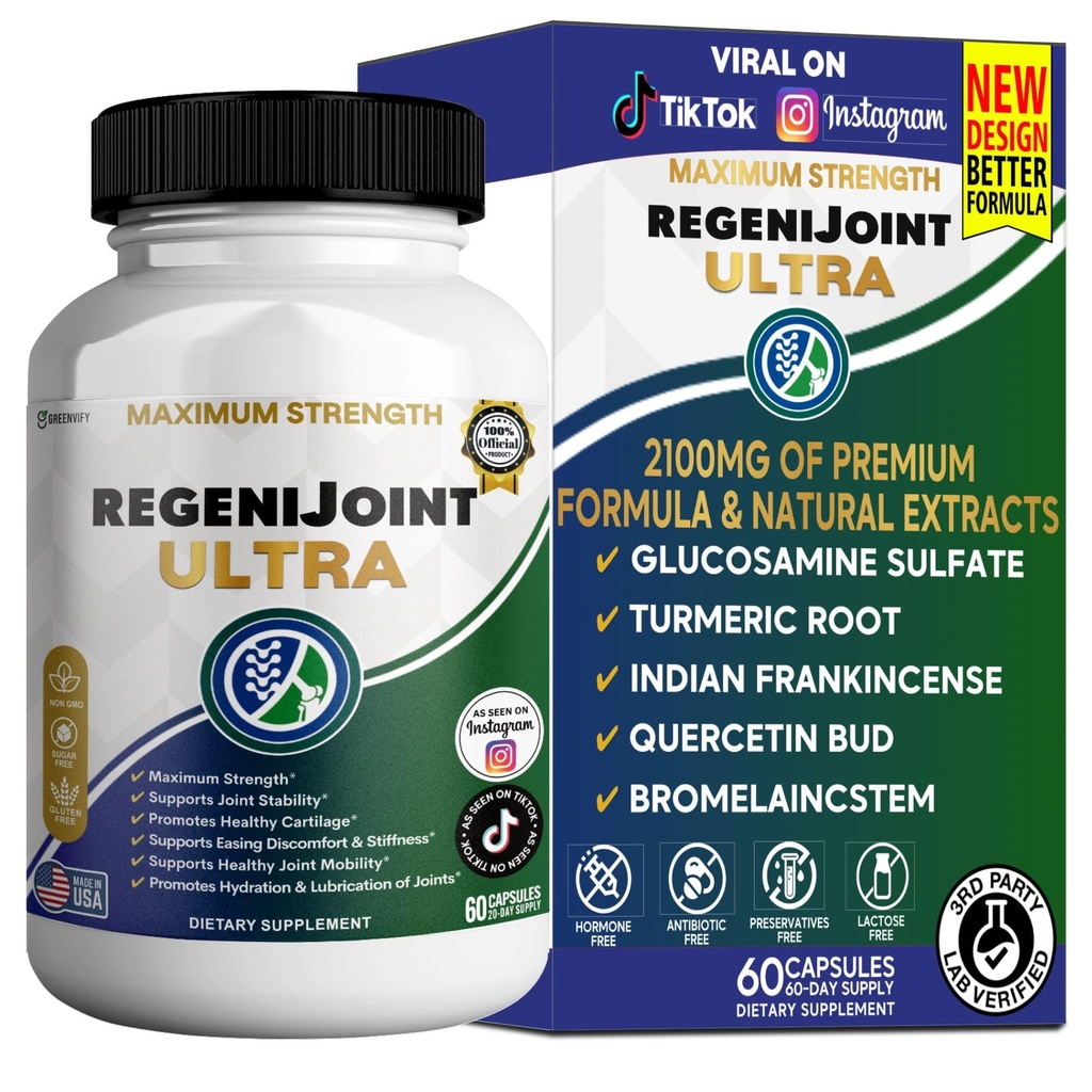 RegeniJoint Ultra Maximum Strength Joint Support, Glucosamine and Chondroitin Formula, 60 Capsules