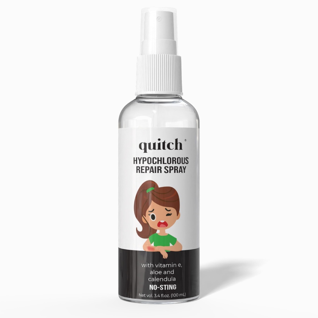 quitch Hypochlorous Skin Repair Spray, Eczema Therapy First Aid Spray, Dry Skin Treatment, Cleansing Wipe Before Eczema Cream, Sensitive Body and Face Wash, Itch Relief