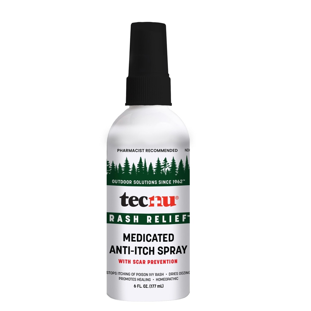 Tecnu Rash Medicated Anti-Itch Spray with Scar Prevention, Poison Ivy Treatment, 6 Fluid Ounce