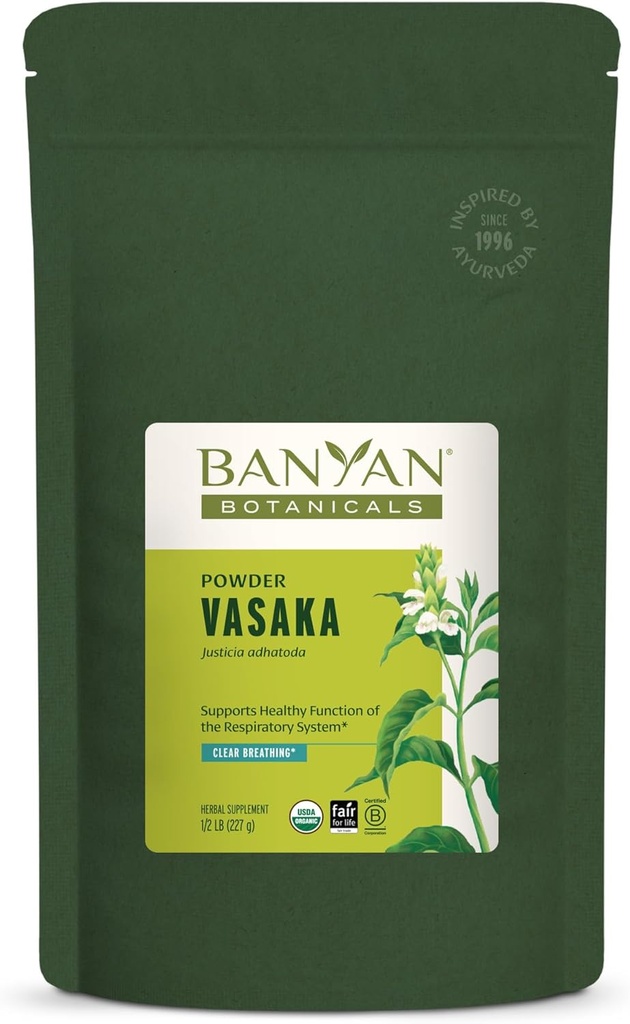 Banyan Botanicals Vasaka Порошок - сертифікований органічний, 1/2 фунт - Adhatoda vasica - підтримує функцію Правильної функції вольфраму та здорового дихання*