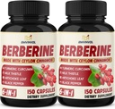 2 팩 Berberine HCl 플러스 Ceylon Cinnamon, Turmeric, 우유 Thistle, Artichoke, Black Pepper, Berberine HCI 뿌리 보충제 알약 - 면역 체계
