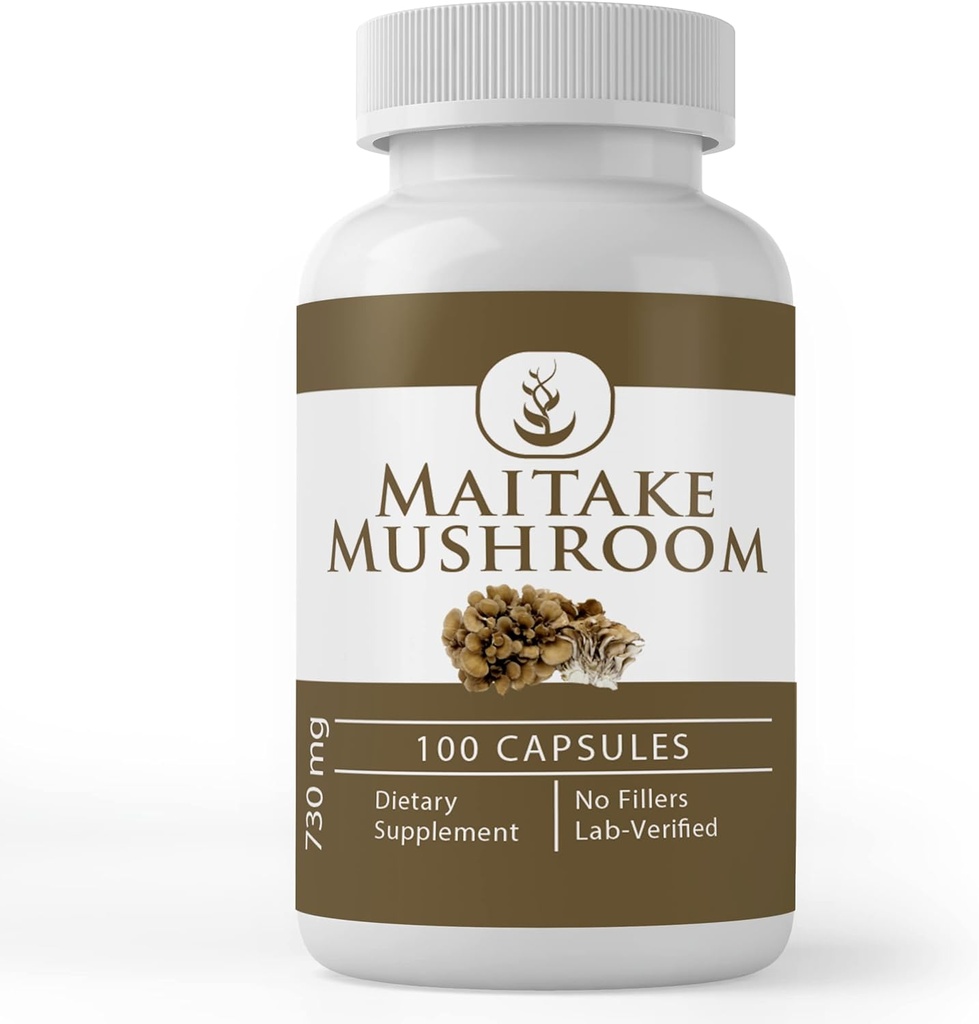 Pure Original Sastāvdaļas Maitake Sēnes ekstrakts, (100 Capsules) Vienmēr tīrs, bez piedevām vai pildījumiem, Lab Verified