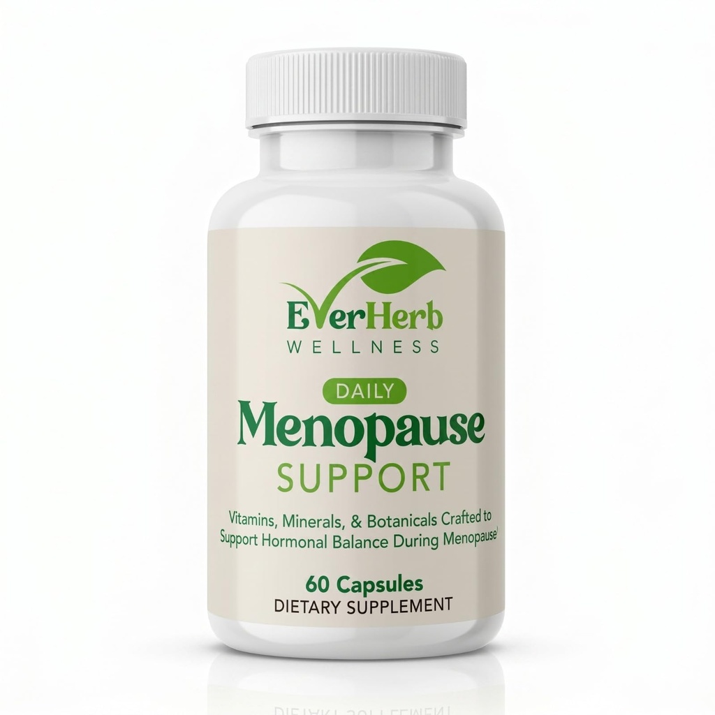 Daily Menopause Supplement for Women - 10-in-1 Botanical Blend with Black Cohosh, Dong Quai, Vitex & Red Clover - Hot Flashes, Night Sweats, Mood & Sleep Support - 60 Veggie Capsules