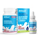 Milkaid Lactase Enzyme Drops Tablets for Lactose Intolerance Relief | Prevents Gas, Bloating & Diarrhea | Dairy Digestive Supplement | 0.5 Fl Oz & 120 Raspberry Flavored Tablets