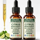 Red Yeast Rice Cholesterol Cleanse, Citrus Bergamot Red Yeast Rice Cholesterol Cleanse | with Citrus Bergamot, Soursop, Olive Leaf & Vitamin C+D - 2 FL.OZ (2PCS)