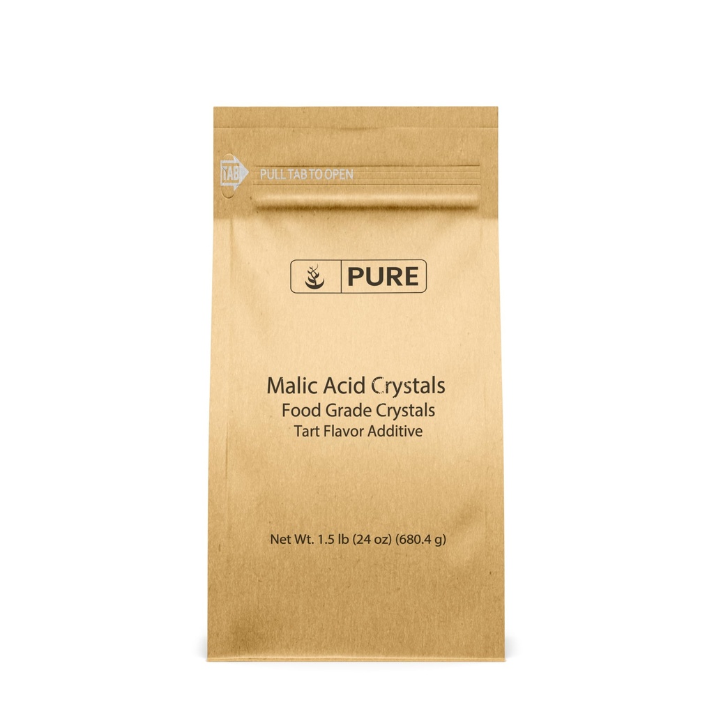 PURE ORIGINAL INGREDIENTS Malic Acid (1.5 lb) Food Grade Crystals, Tart Flavor