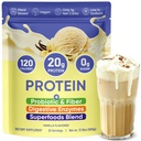 Venture Pal Vanilla Vegan Protein Powder, 20g Plant Protein with Superfood, Probiotics & Digestive Enzymes, Low Sodium, Easy to Digest Pea Protein | Keto | Dairy & Gluten Free | Non-GMO | 20 Servings