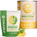 Golden Milk Vegan Protein Powder and Gnarly Performance Greens Lemon Mint (11.64 oz)