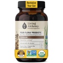 Your Flora Probiotic Terrain – Non-GMO Probiotics with Fermented Soybean, Aloe Vera, & Slippery Elm for Gut Balance & Digestion – Prebiotics, Postbiotics, Digestive Enzymes – Living Alchemy, 60 Pcs