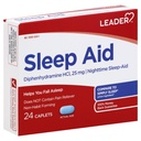 Leader Nighttime Sleep-Aid, Diphenhydramine 25mg, Non-Habit Forming, Supports Deeper, Restful Sleep, 24 Caplets (Compares to Simply Sleep)