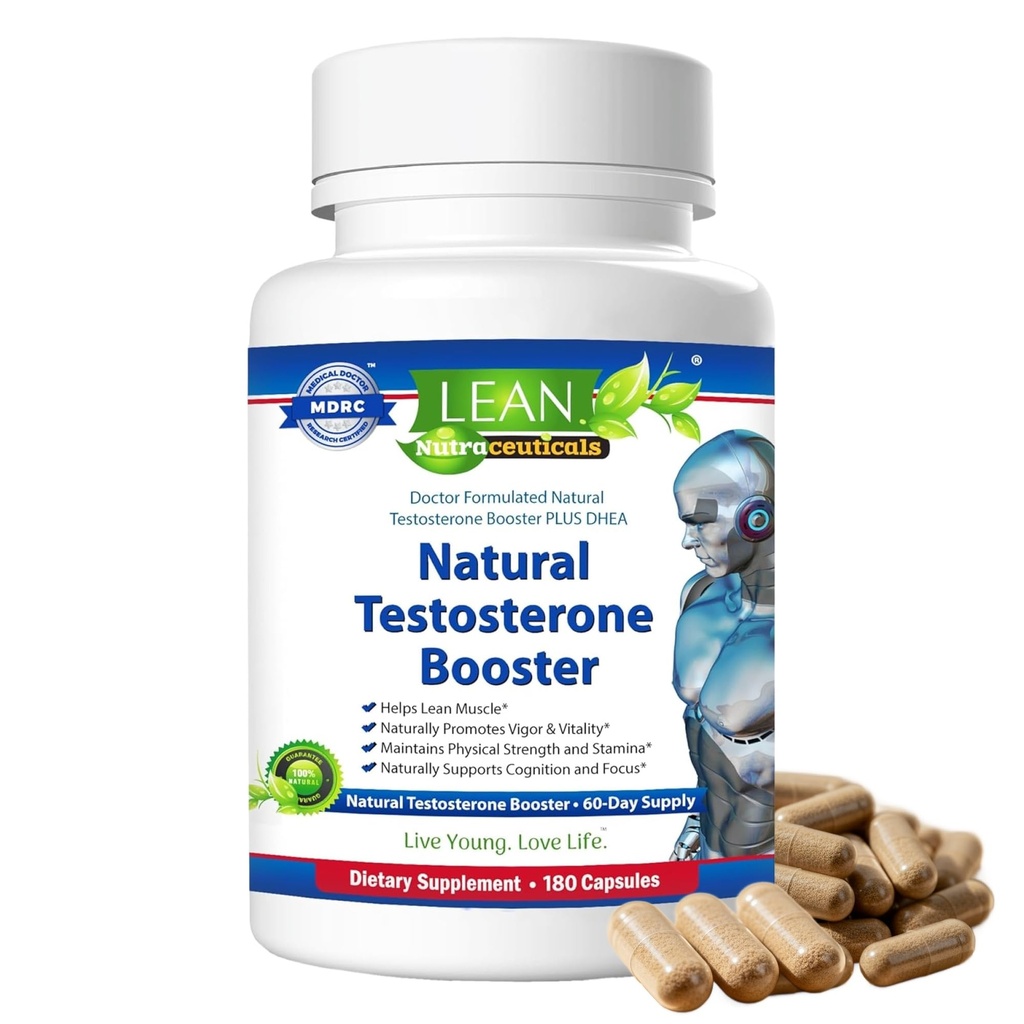 Testosterone Libido Booster Supplement for Men, Tongkat Ali DHEA Boron L-arginine Hornygoatweed Zinc Male Enhancing Muscle Builder Workout Energy Pill with Tribulus Terrestris Maca Root, 180 Capsules